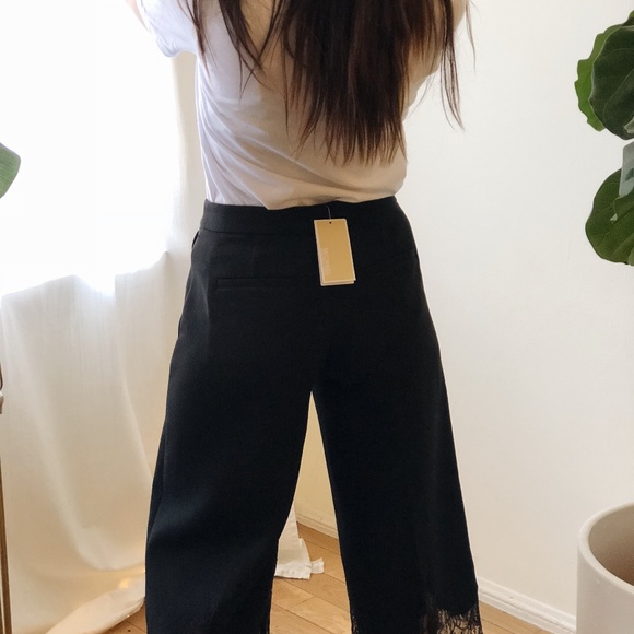 Michael Kors Cropped Lace-Trimmed Trousers - Picture 3 of 4